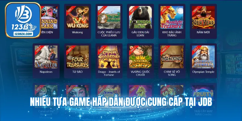Nhiều tựa game hấp dẫn được cung cấp tại JDB